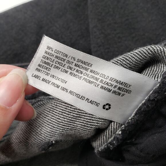 Wild Fable Jean Women 18 Black High Rise Straight Leg Thrashed Grunge Button Fly - Picture 15 of 16